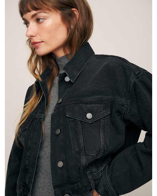 Reformation Blue Jori Cropped Denim Jacket