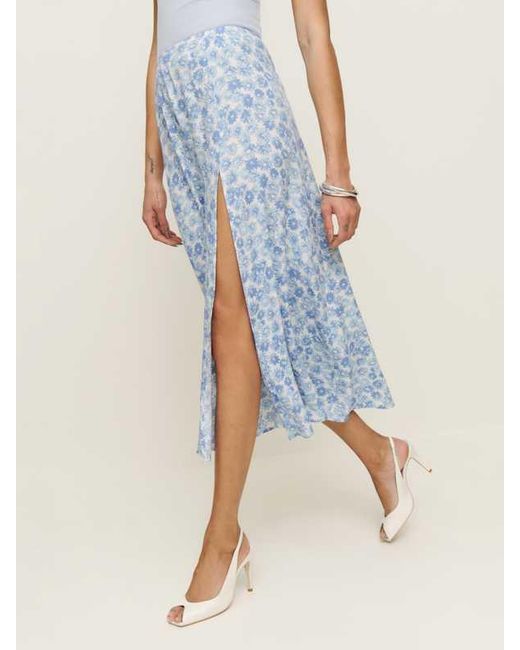 Reformation Blue Zoe Skirt