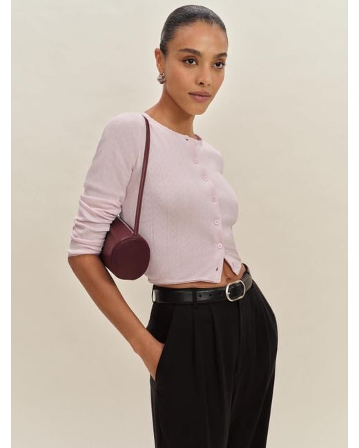 Reformation Natural Ari Pointelle Knit Cardigan