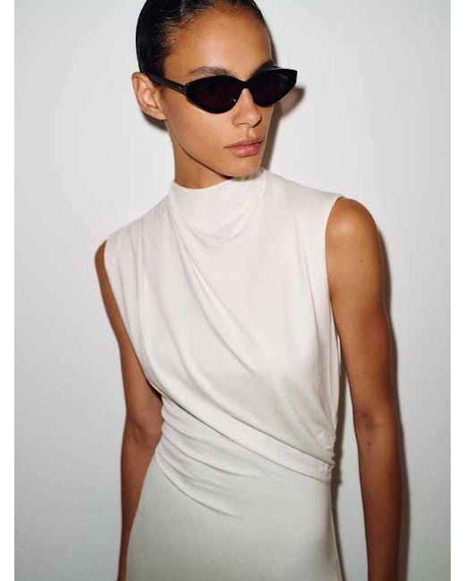 Reformation White Bellin Knit Dress