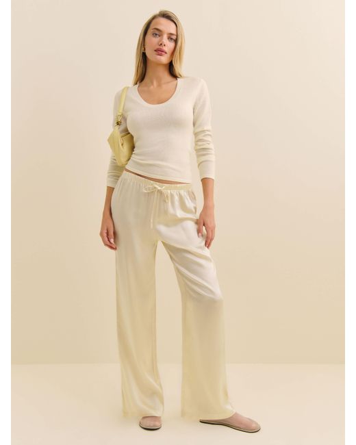 Reformation Natural Olina Silk Short Pant