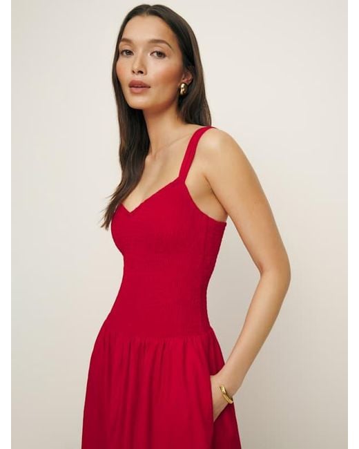 Reformation Red Sariah Dress