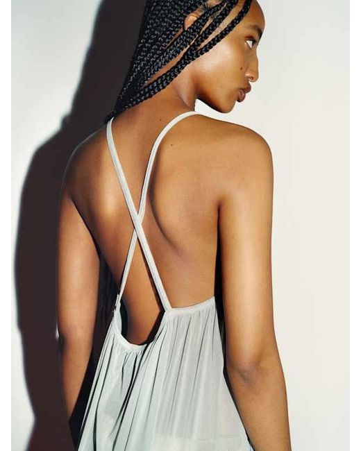 Reformation White Lauren Knit Dress Powder