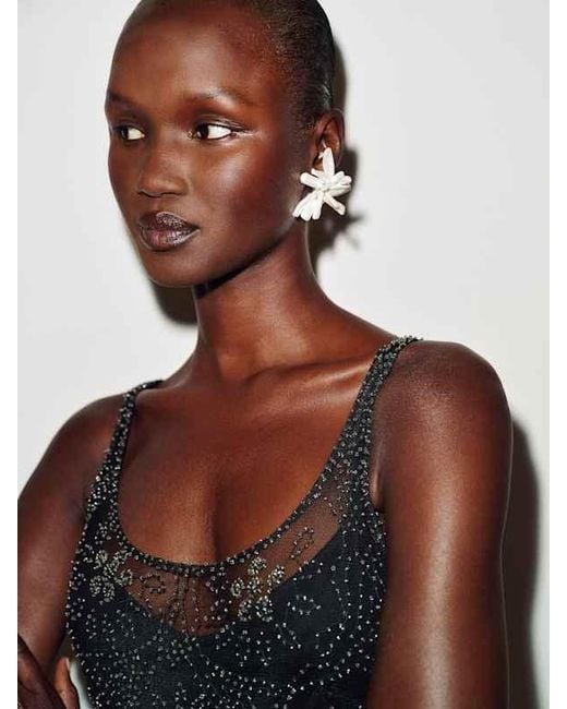 Reformation Blue Vintage Vivienne Tam Beaded Dress