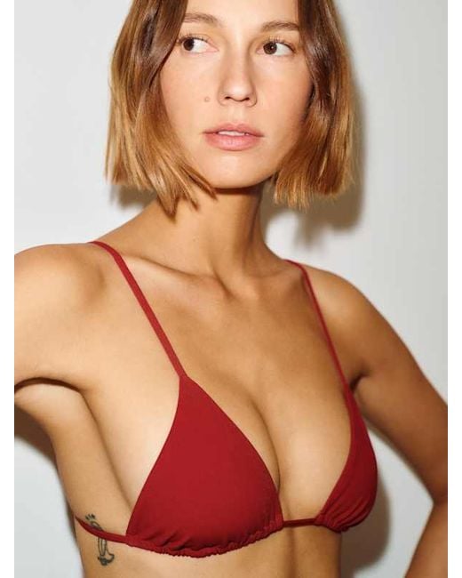Reformation White Kaia Bikini Top