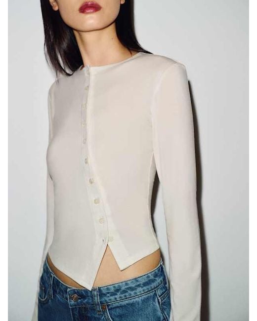 Reformation Blue Elena Knit Top