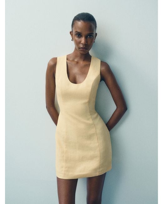 Reformation Yellow Ara Linen Dress 8