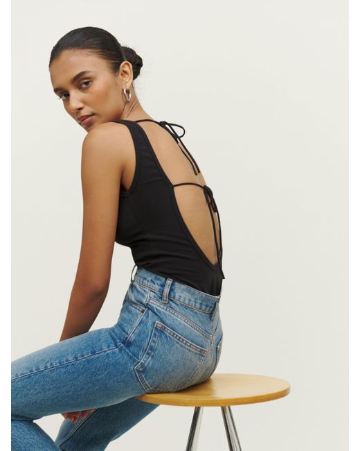 Reformation Solandis Knit Bodysuit in Black Lyst