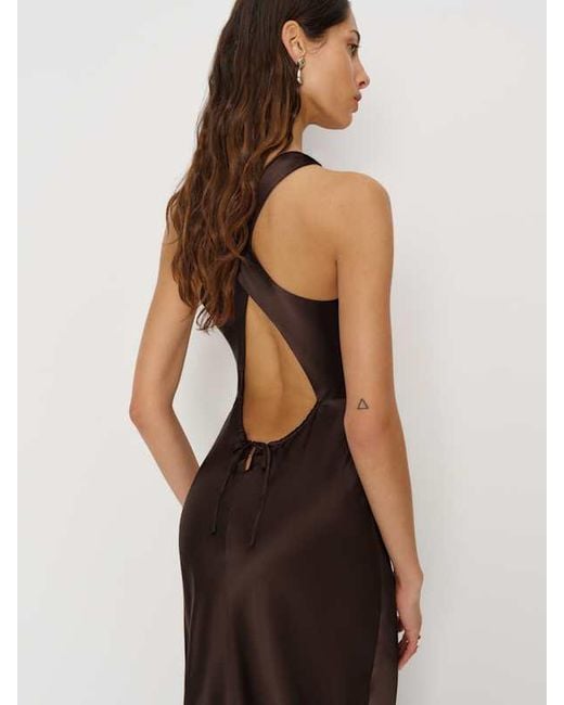 Reformation Brown Anaiis Silk Dress 0