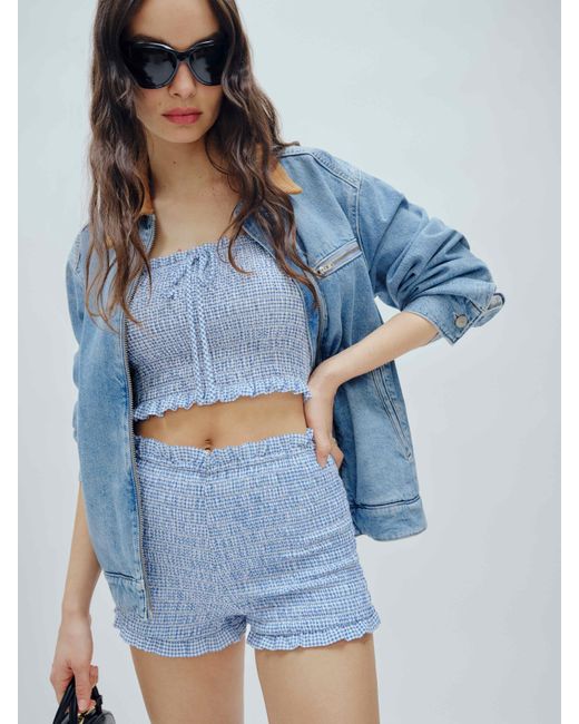 Reformation Blue Abbie Short