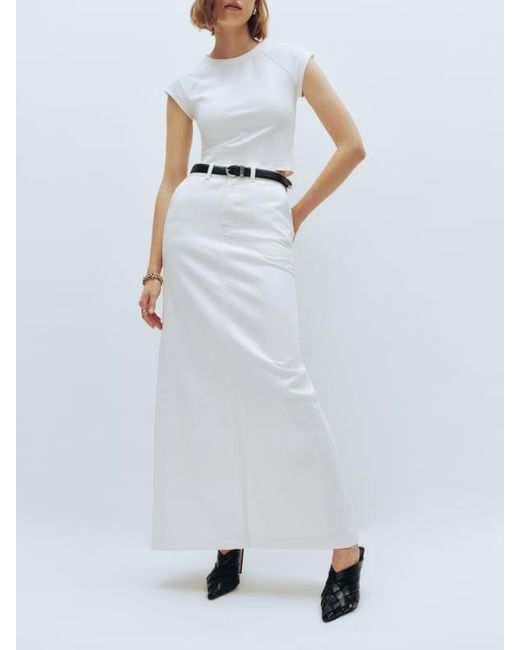 Reformation White Myles Maxi Skirt