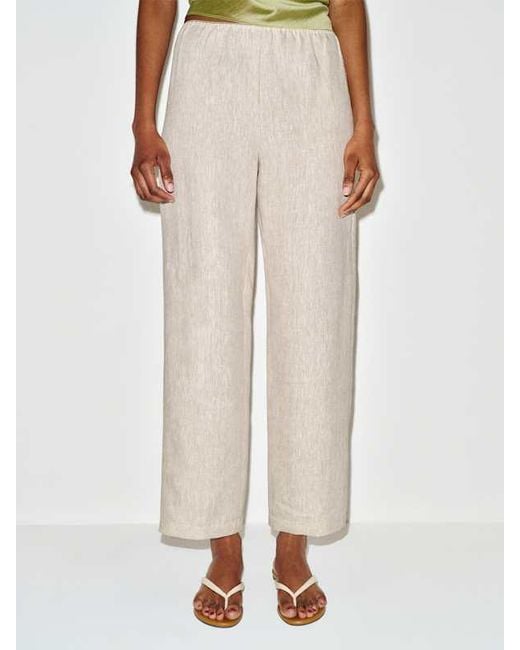 Reformation White Lilah Linen Pant