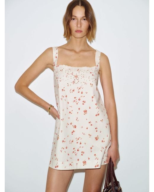 Reformation White Poppy Sleep Dress