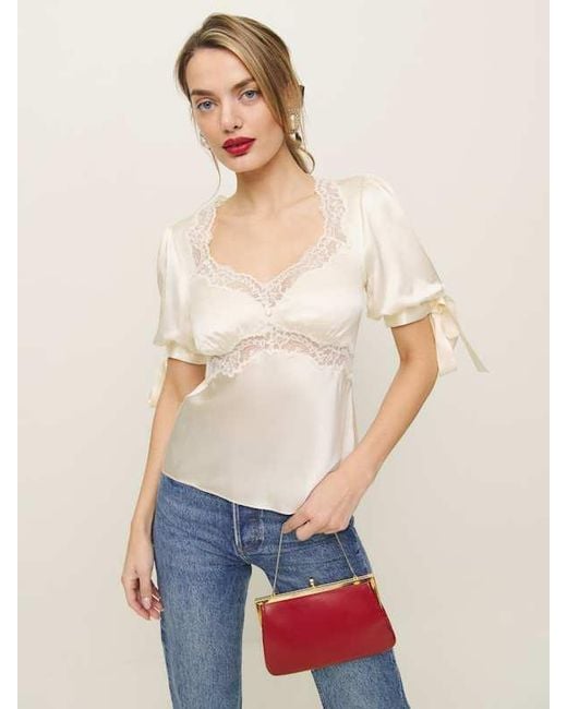 Reformation Natural Dolly Silk Top 8