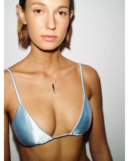 Reformation Blue Kaia Bikini Top