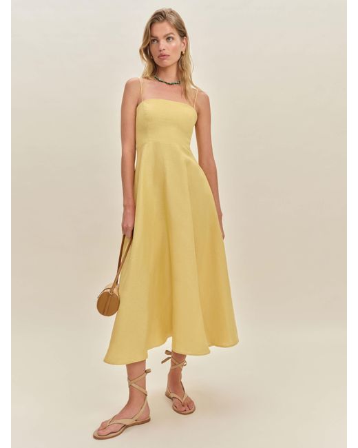 Reformation Natural Monette Linen Dress 0
