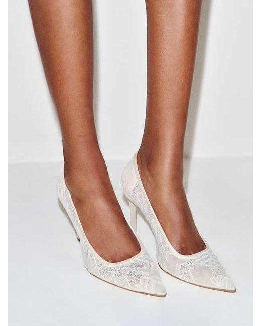 Reformation White Joelle Heeled Pump Lace 9