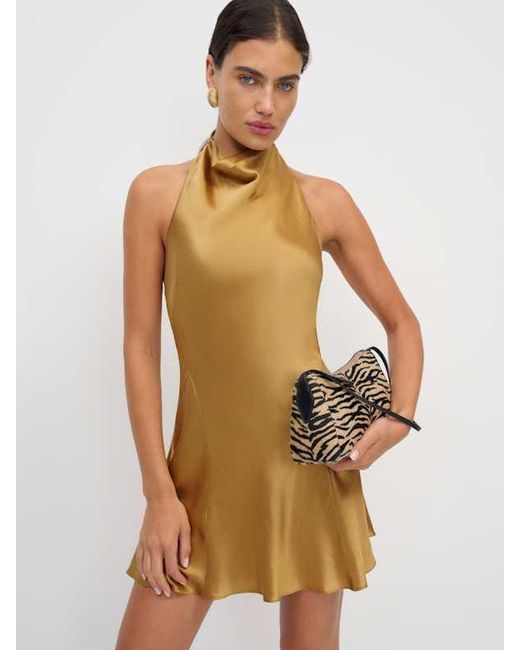 Reformation Natural Roy Silk Mini Dress