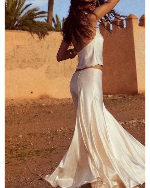 Reformation Brown Sera Silk Two Piece 0