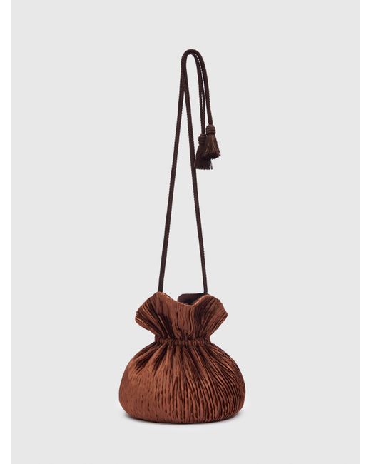 Reformation Brown Aphrodite Pleated Pouch