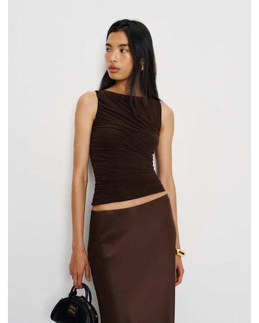 Reformation Brown Rosie Knit Top