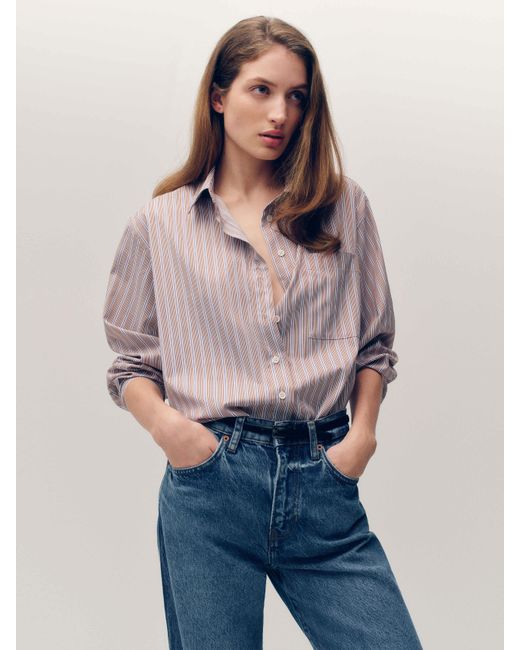 Reformation Blue Eli Oversized Shirt