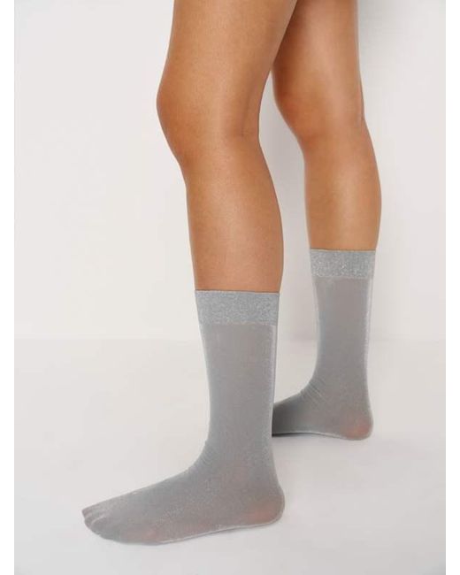 Reformation White Swedish Stockings Ines Shimmery Socks Light