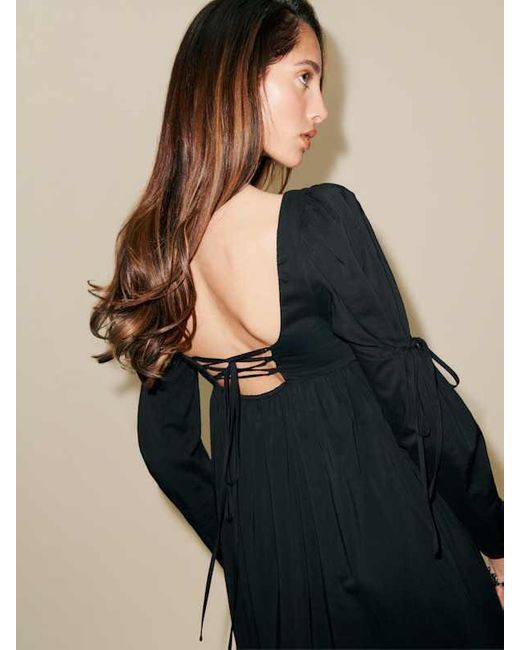 Reformation Black Rhea Dress
