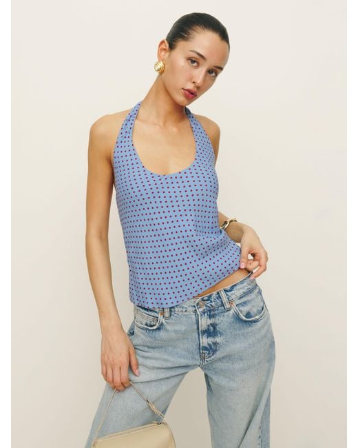 Reformation Blue Kylo Top