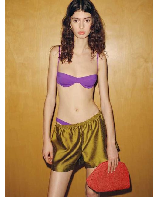 Reformation Green Euphoria Bikini Top