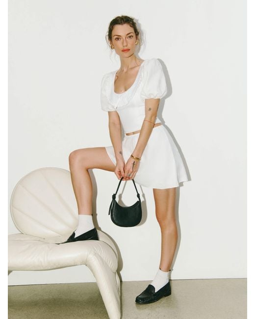 Reformation White Brandy Linen Skirt