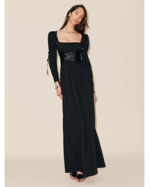 Reformation Black Rhea Dress