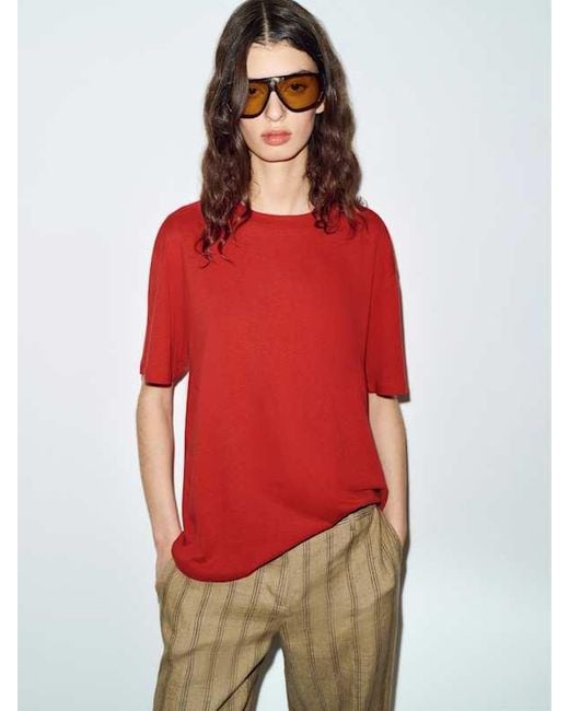 Reformation Red Liam Oversized T-Shirt
