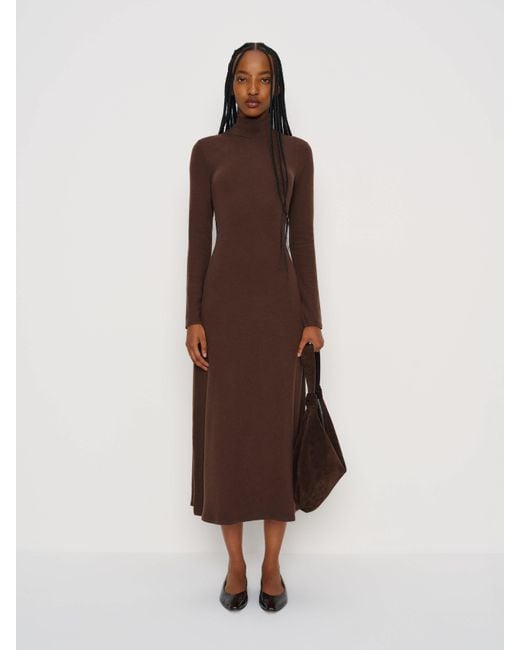 Reformation Cory Knit Dress in Brown | Lyst