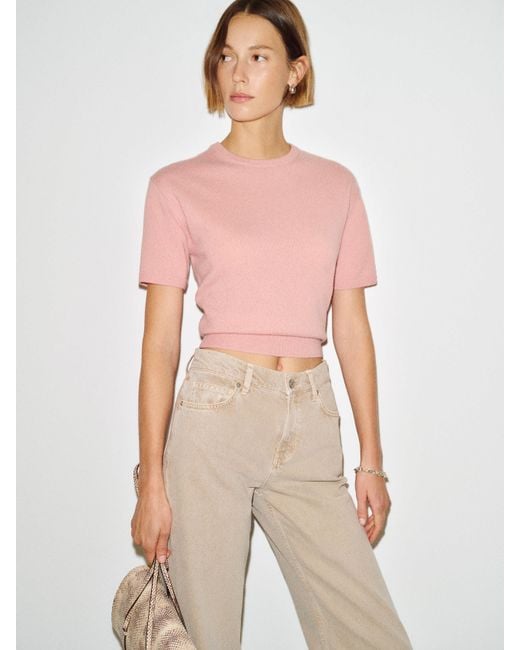 Reformation Natural Ziva Cashmere Sweater T-Shirt