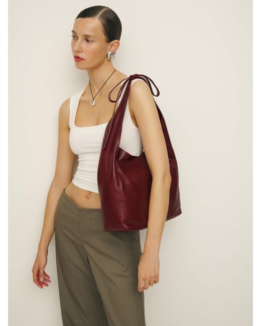 Reformation Purple Medium Vittoria Tote Bag Leather