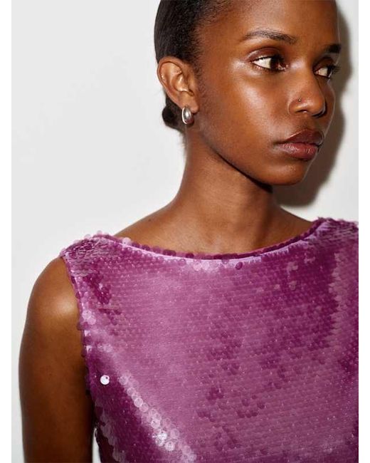 Reformation Blue Lisa Knit Top Sequin