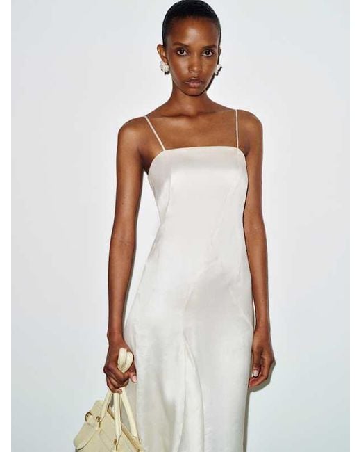 Reformation White Vintage Tabi Dress Silk