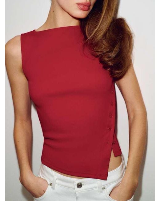 Reformation White Hudson Knit Top