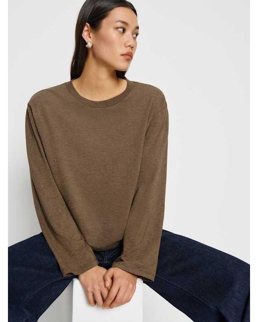 Reformation Blue Liam Long Sleeve Oversized T-Shirt