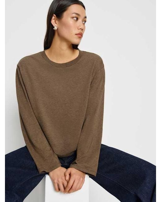 Reformation Blue Liam Long Sleeve Oversized Tee