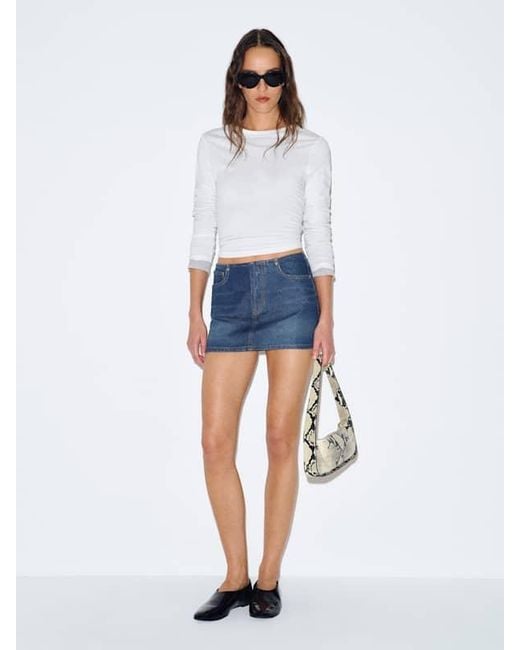 Reformation Blue Rylee Low Rise Denim Mini Skirt