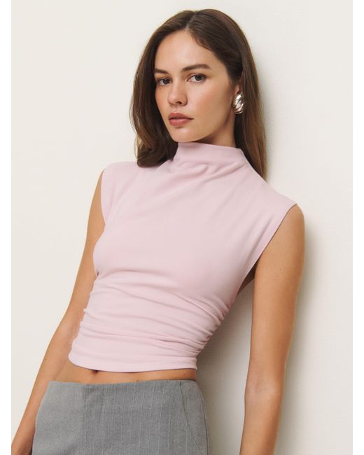 Reformation Pink Lindy Knit Top