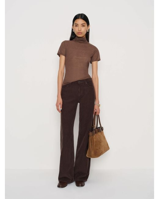 Reformation Brown Coreen Knit Top
