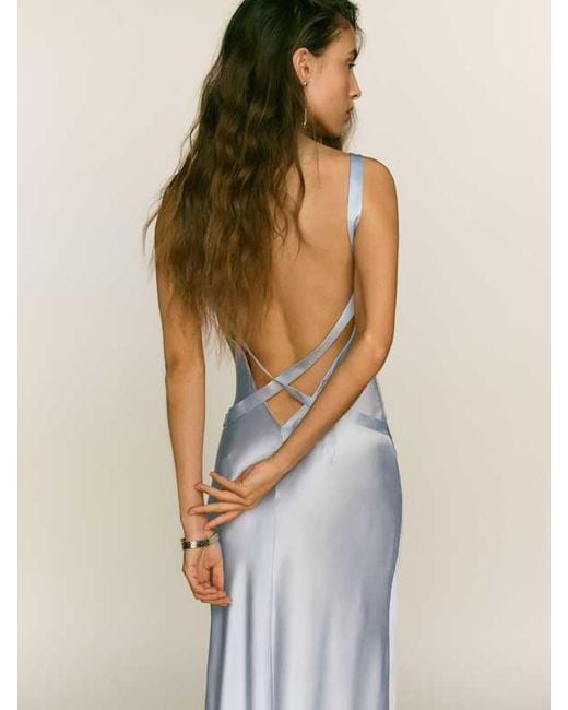 Reformation Natural Tatie Silk Dress