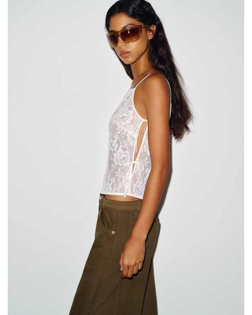 Reformation White Iman Top Lace