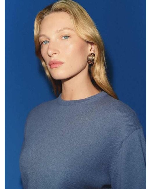 Reformation Blue Ziva Cashmere Sweater T-Shirt