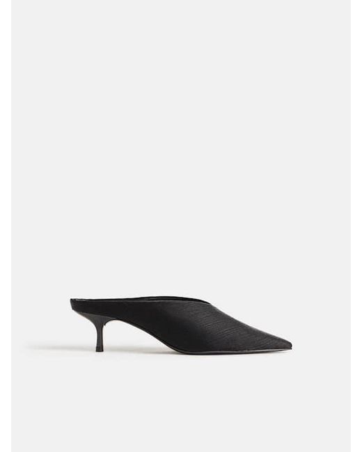 Reformation White Marzella Heeled Mule Plisse Satin 5
