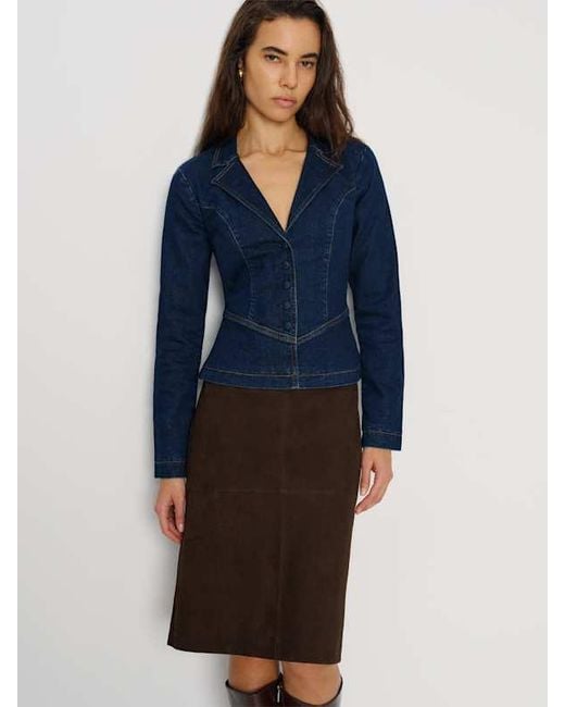 Reformation Blue Porter Super Stretch Denim Jacket