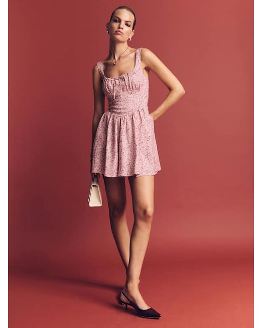 Reformation Red Daria Linen Dress